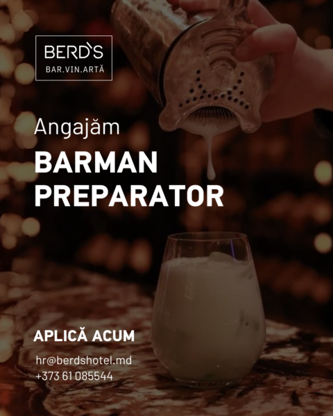 căutăm angajăm barman preparator bar 